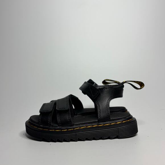 Dr. Martens Junior Klaire Leather Sandals in Black T Lamper - Picture 1 of 9